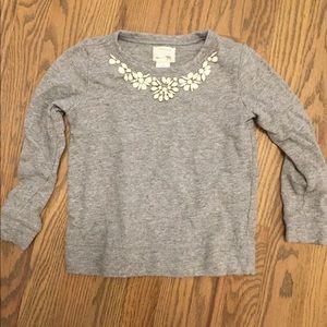 Crewcuts adorable grey jeweled collar sweatshirt